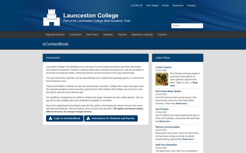 eContactBook - Launceston College
