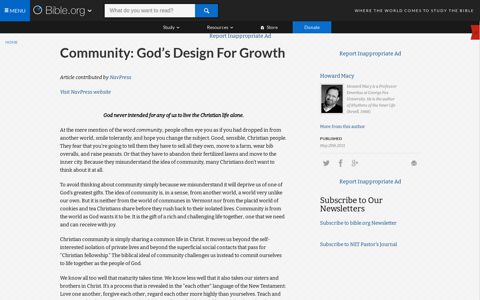 Community: God's Design For Growth | Bible.org