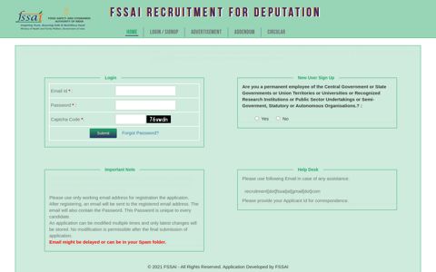 Recruitment Portal - FSSAI