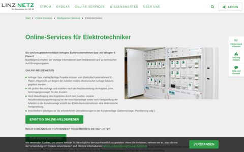 Elektriker-Online-Services login - www.linznetz.at