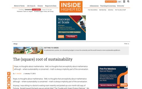 The (square) root of sustainability | Getting to Green