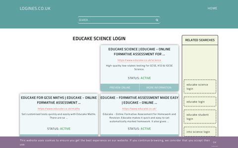 educake science login - General Information about Login