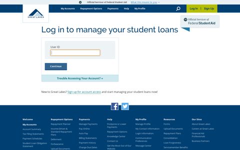 Log in to manage your student loans - Great Lakes