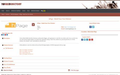 hPage - Build Your Own Website - Free Website Builder, 400 ...