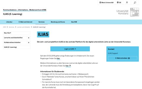 ILIAS (E-Learning) - KIM Uni Konstanz - Universität Konstanz