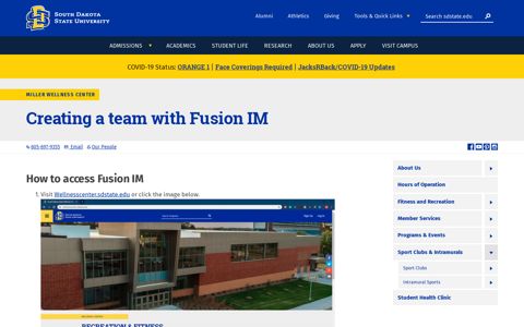 Creating a team with Fusion IM | South Dakota State University