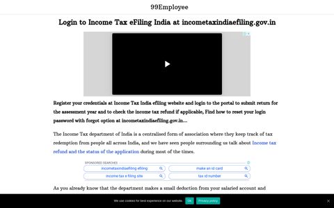 Login to Income Tax eFiling India at incometaxindiaefiling.gov.in