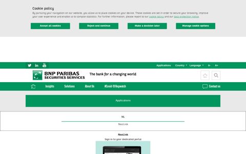 Applications | BNP Paribas Securities Services
