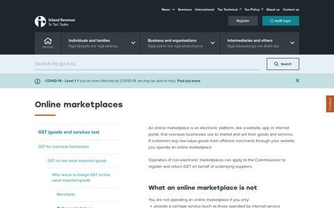 Online marketplaces - Ird