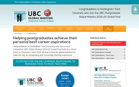 Universities Business Challenge (UBC) Postgraduate Global ...