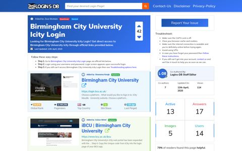 Birmingham City University Icity Login - Logins-DB