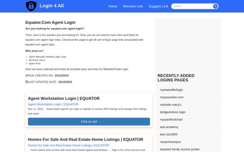 equator.com agent login - Official Login Page [100% Verified]