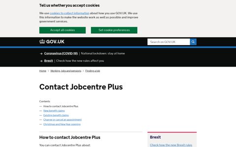 Contact Jobcentre Plus - GOV.UK
