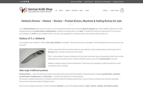 Herbertz Knives - Pocket Knives & Machetes at German Knife ...