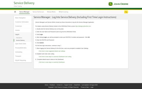 Service Manager: Log Into Service Delivery (Including ... - JDIS