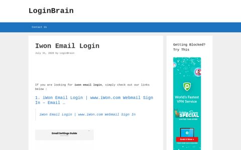 Iwon Email - Iwon Email Login | Www.Iwon.Com Webmail ...