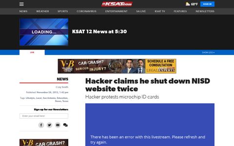 Hacker claims he shut down NISD website twice - KSAT 12