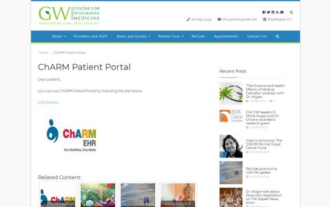 ChARM Patient Portal | GW Center For Integrative Medicine