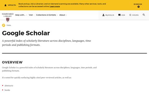Google Scholar | Harvard Library