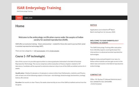 ISAR Embryology Training