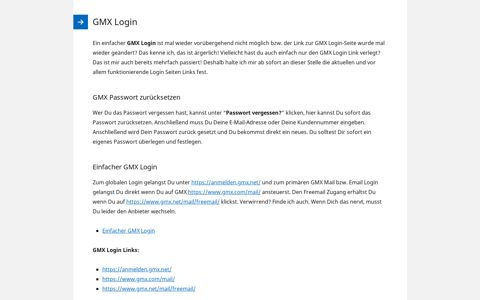 GMX Login | Einloggen | Email | Werbefrei | Passwort | Problem