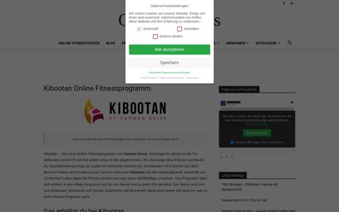 Kibootan - das Online Fitness-Programm von Carmen Geiss
