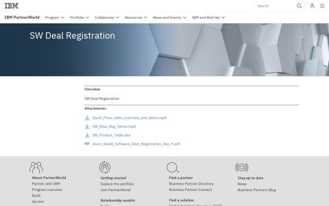 IBM PartnerWorld - SW Deal Registration