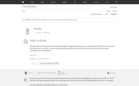 login to ibooks - Apple Community