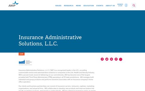 Insurance Administrative Solutions, L.L.C. - AHIP