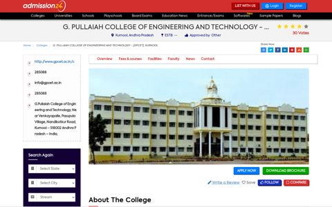 G. PULLAIAH COLLEGE OF ENGINEERING AND ...