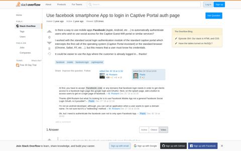 Use facebook smartphone App to login in Captive Portal auth ...