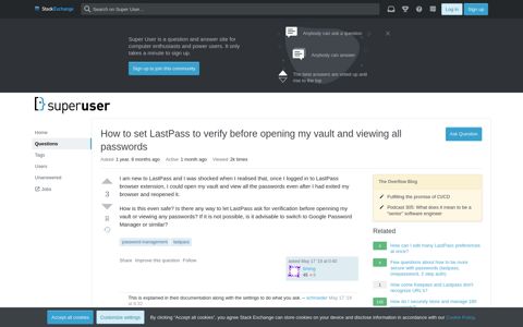 How to set LastPass to verify before opening my vault and ...