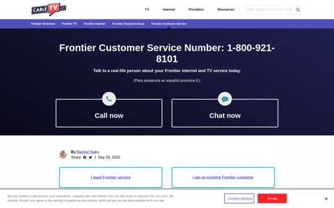 Frontier Customer Service Number: 1-800-921-8101 - Cable TV