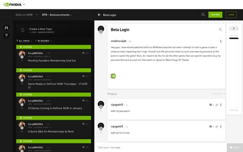 Beta Login | NVIDIA GeForce Forums