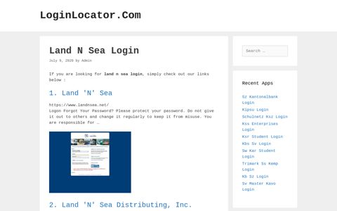 Land N Sea Login - LoginLocator.Com