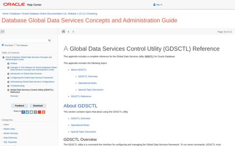 Global Data Services Control Utility (GDSCTL) Reference