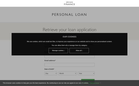 Application | John Lewis Personal Loan - First Data