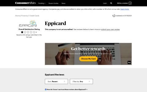 Top 71 Eppicard Reviews - ConsumerAffairs.com