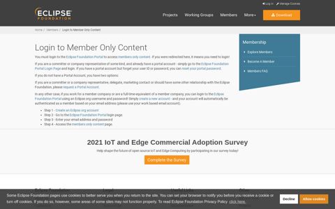 Login to Member Only Content | The Eclipse Foundation