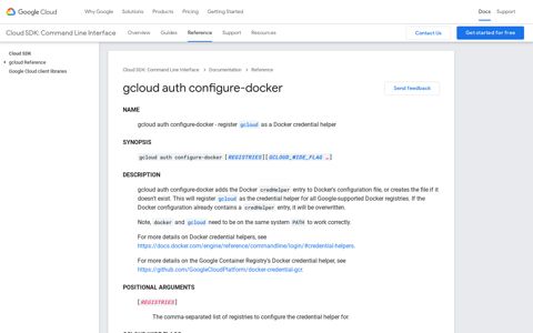 gcloud auth configure-docker | Cloud SDK Documentation ...