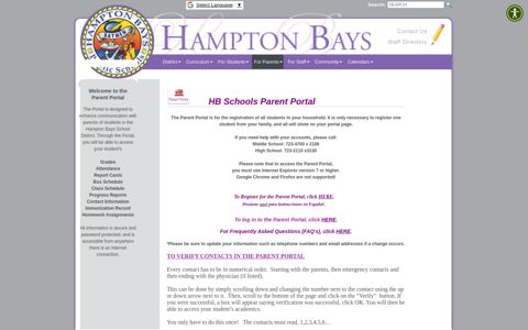 Parent Portal - Hampton Bays Schools
