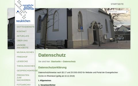 Datenschutz - Evangelischen Kirchengemeinde Neukirchen