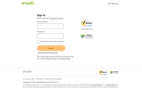 Account Sign In - eHealth