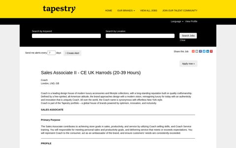 Sales Associate II - CE UK Harrods (20-39 Hours) - Careers at ...