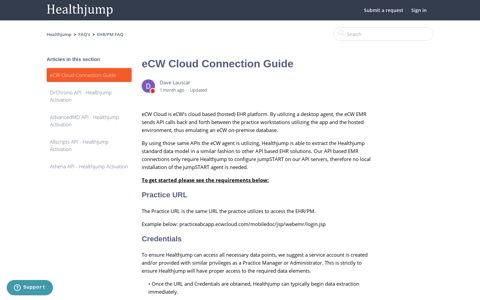 eCW Cloud Connection Guide – Healthjump
