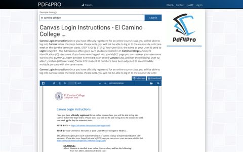 Canvas Login Instructions - El Camino College - PDF4PRO
