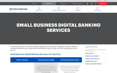 Small Business Digital Banking Services - First Horizon Bank