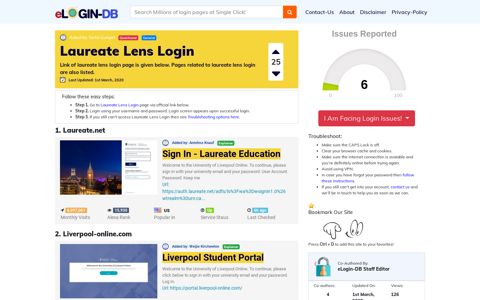 Laureate Lens Login - A database full of login pages from all ...