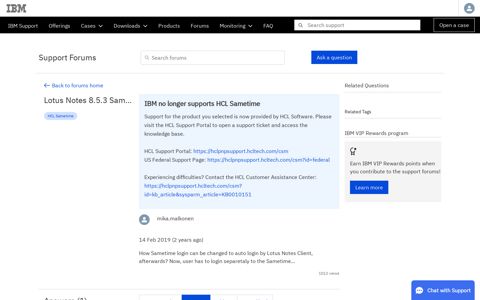 Lotus Notes 8.5.3 Sametime login - Forums - IBM Support