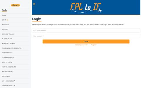 Login - Infinite Flight FPL Converter